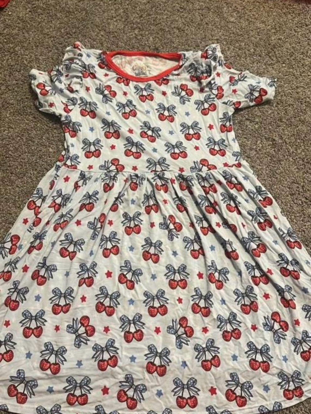 Fourth of July cherry dress size 5/6 bamboo - Picture 1 of 1